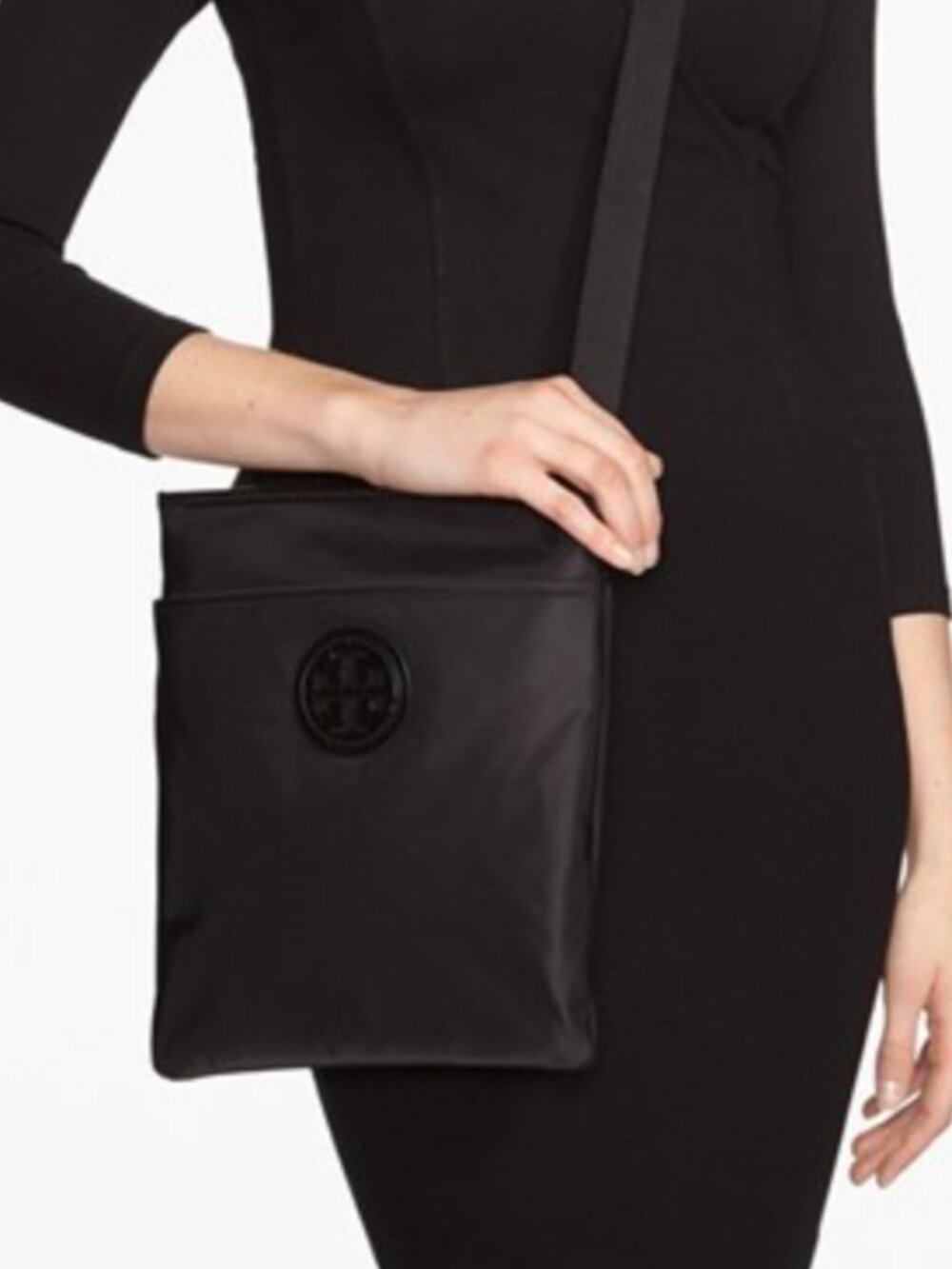 Tory Burch Ella Nylon Swingpack Crossbody Black